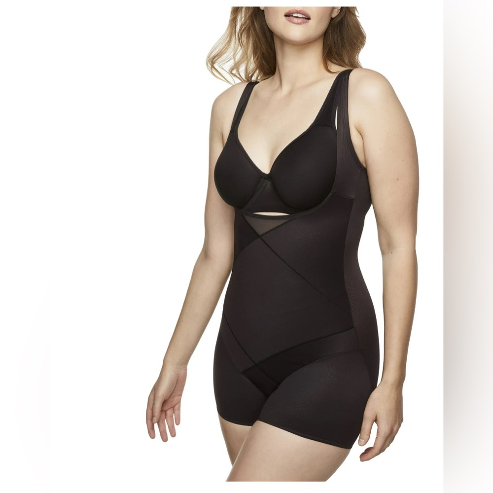 Cupid Women’s Extra Firm Control Tummy Tuck Open-Blust Boy Short Bodysuit